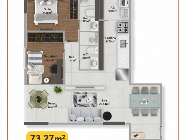 #7815 - Apartamento para Venda em Praia Grande - SP - 2