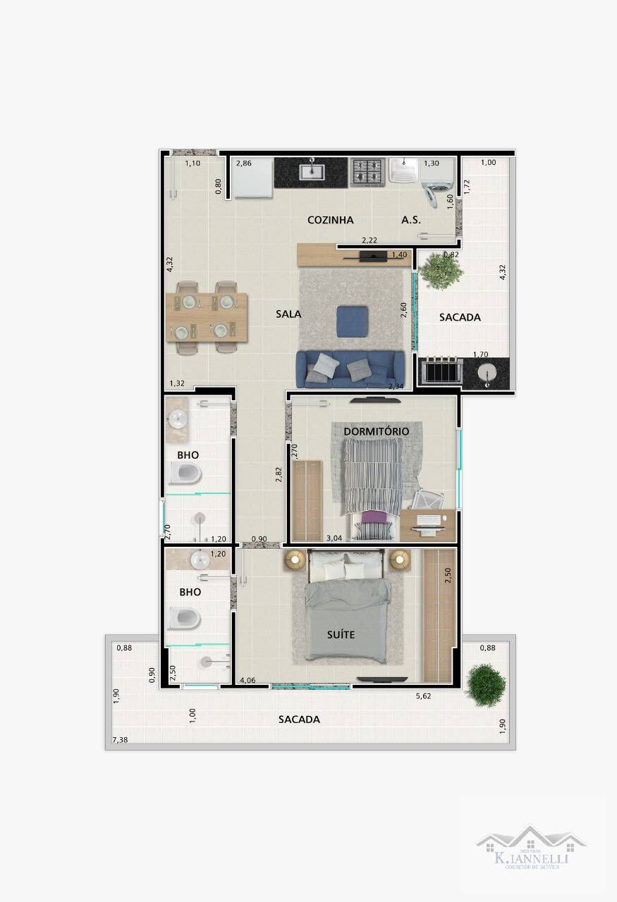 Apartamento à venda com 2 quartos, 70m² - Foto 6