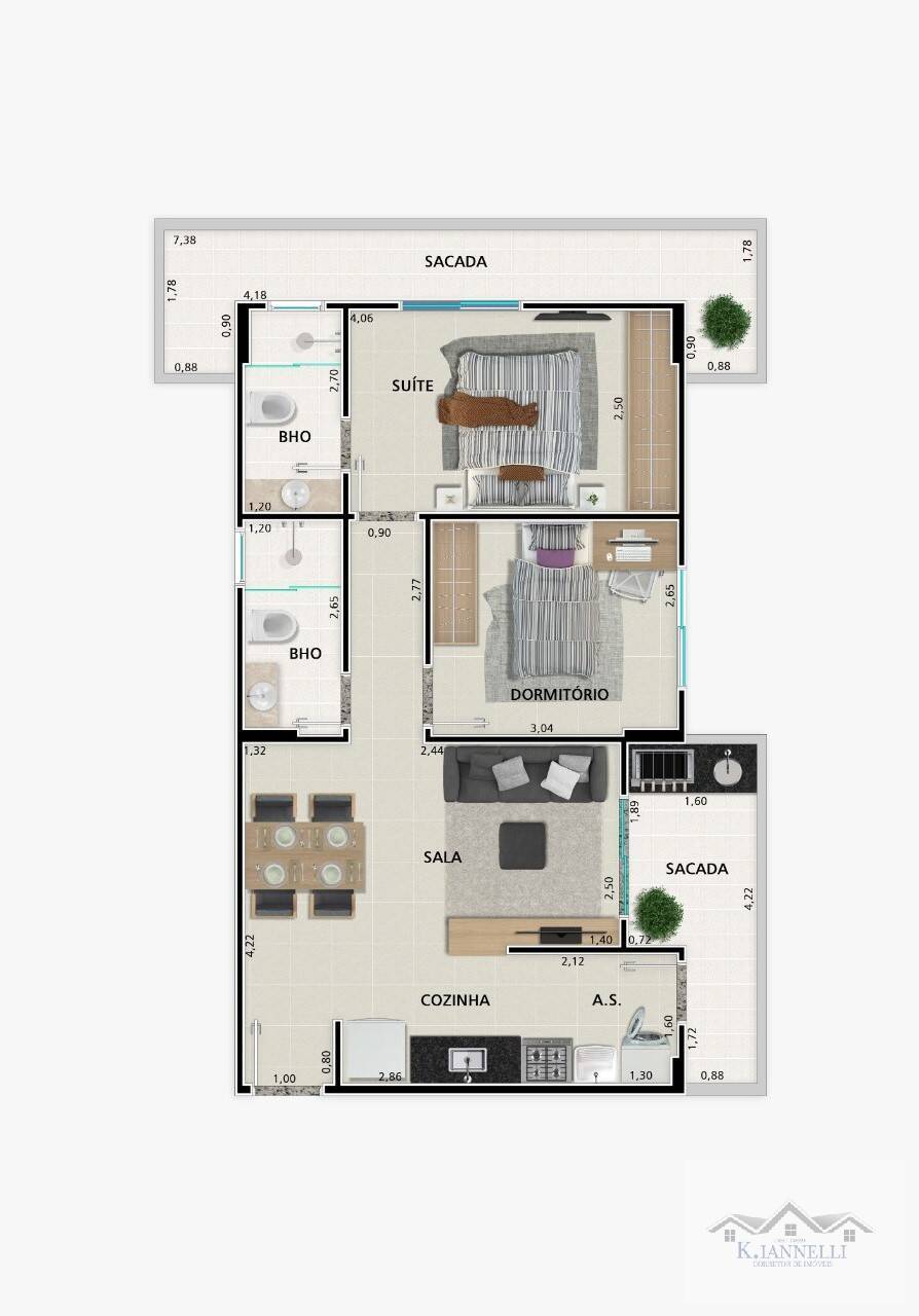 Apartamento à venda com 2 quartos, 70m² - Foto 9