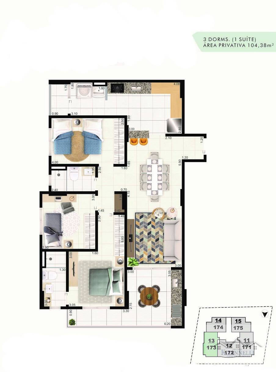 Apartamento à venda com 3 quartos, 100m² - Foto 4