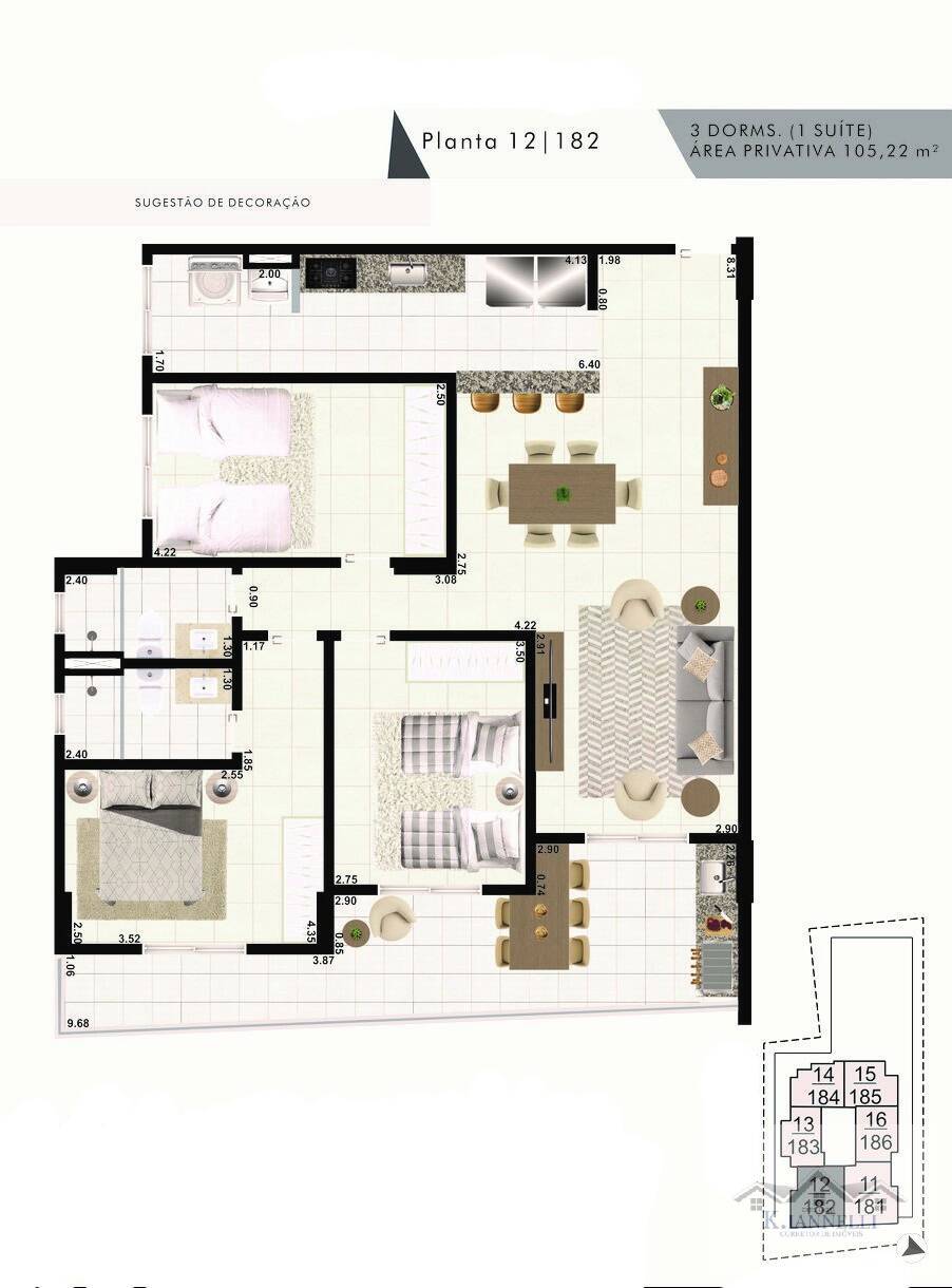 Apartamento à venda com 3 quartos, 95m² - Foto 3