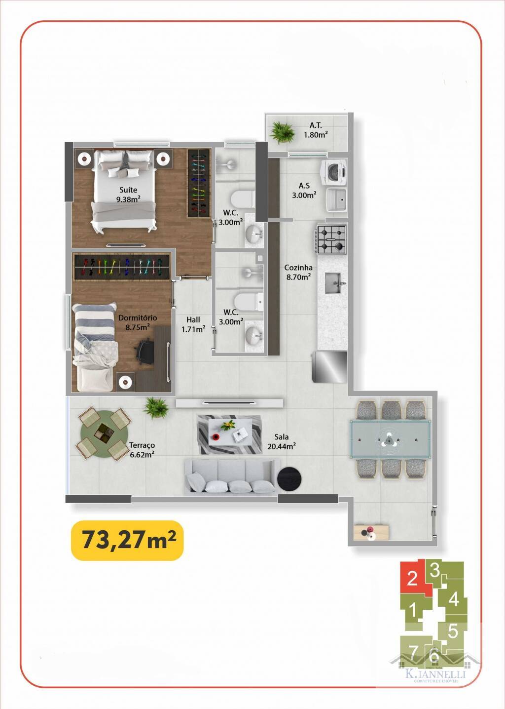 Apartamento à venda com 2 quartos, 126m² - Foto 3