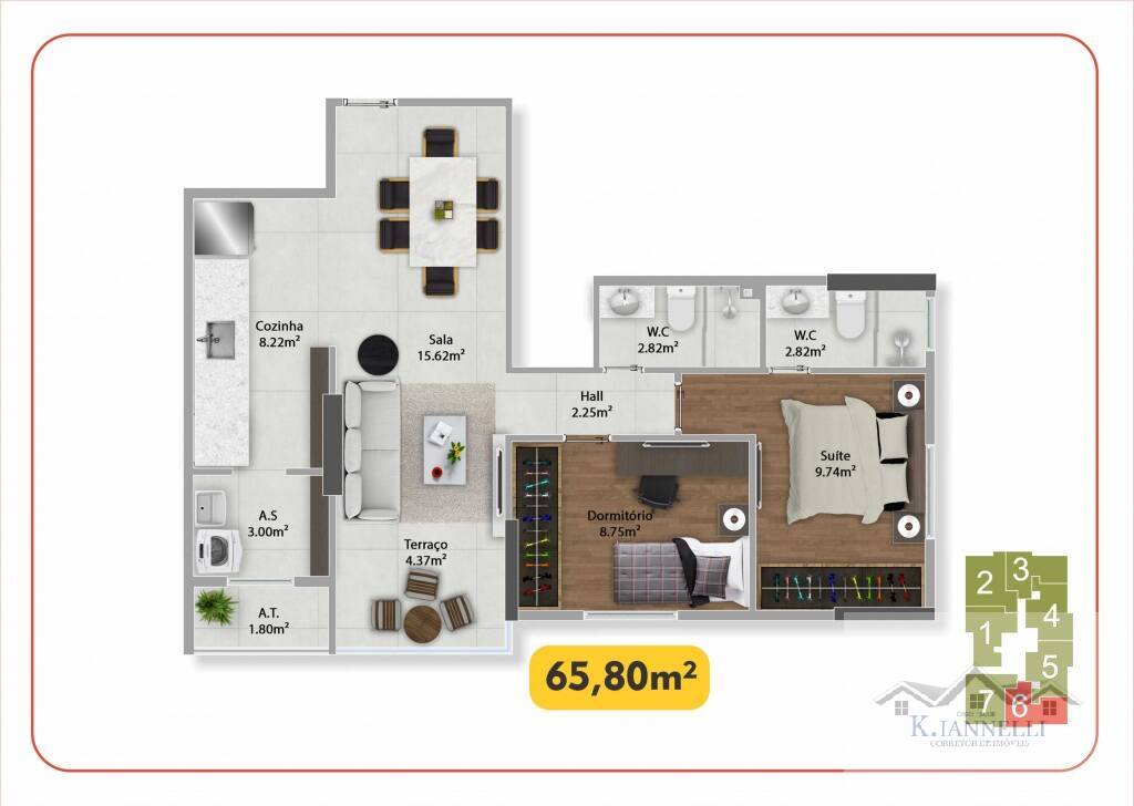 Apartamento à venda com 2 quartos, 126m² - Foto 7