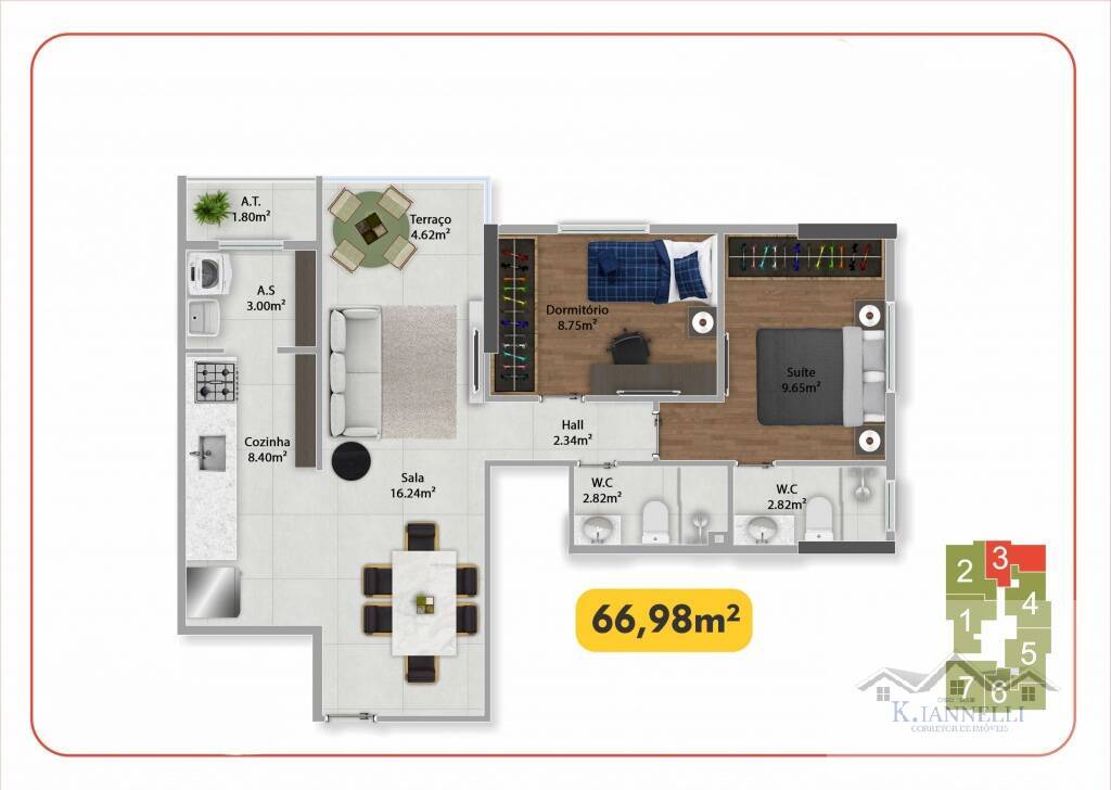 Apartamento à venda com 2 quartos, 126m² - Foto 4