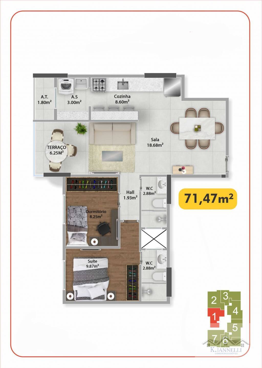 Apartamento à venda com 2 quartos, 126m² - Foto 2