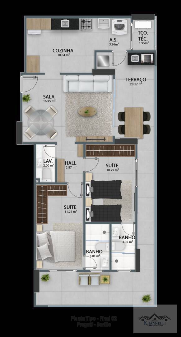 Apartamento à venda com 2 quartos, 103m² - Foto 3