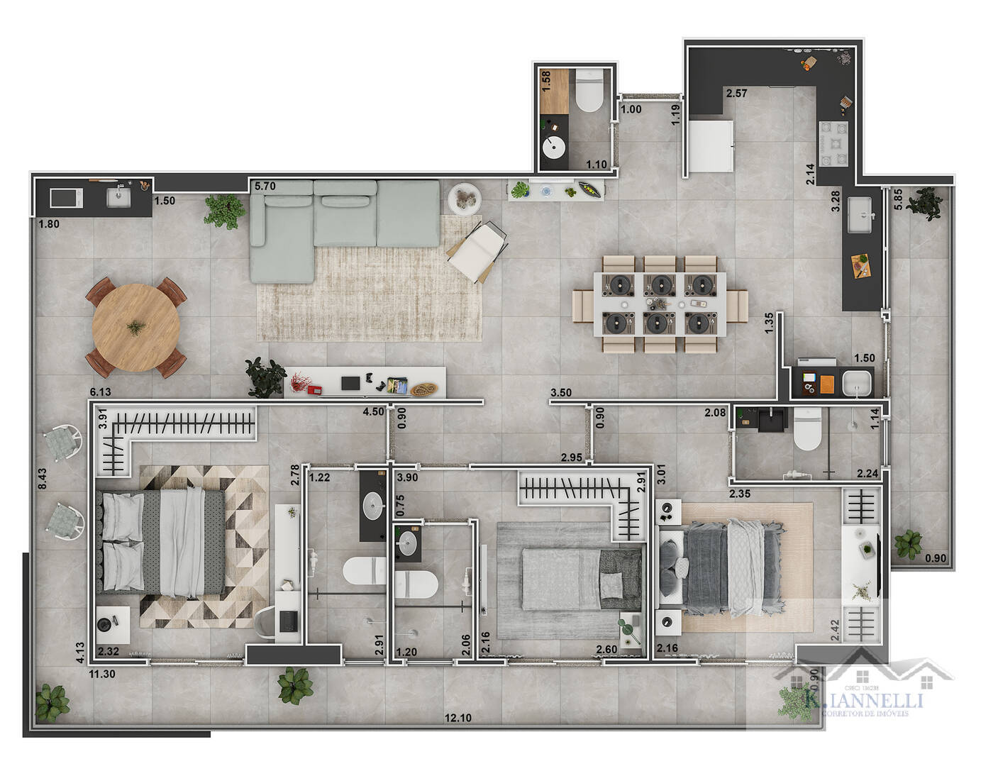 Apartamento à venda com 4 quartos, 297m² - Foto 5