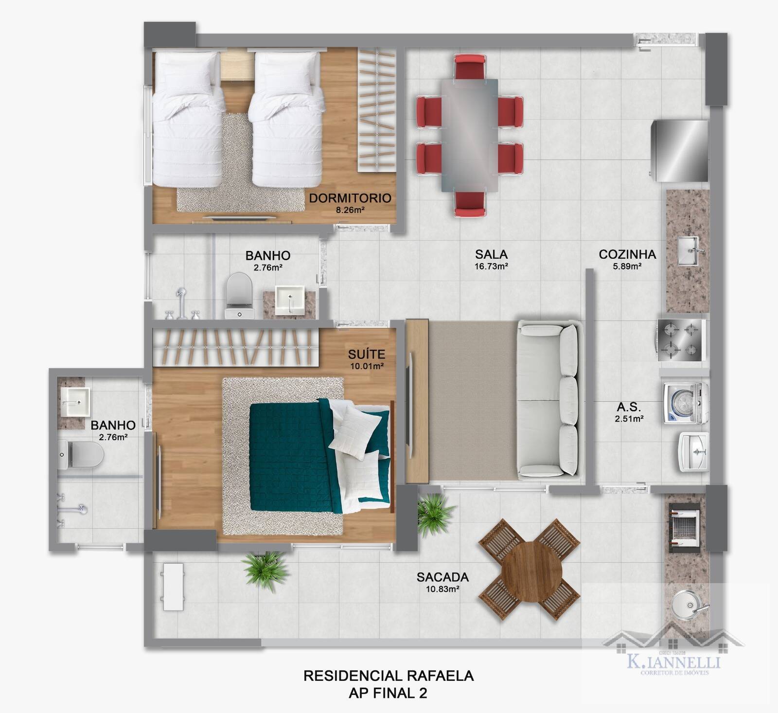 Apartamento à venda com 2 quartos, 70m² - Foto 3