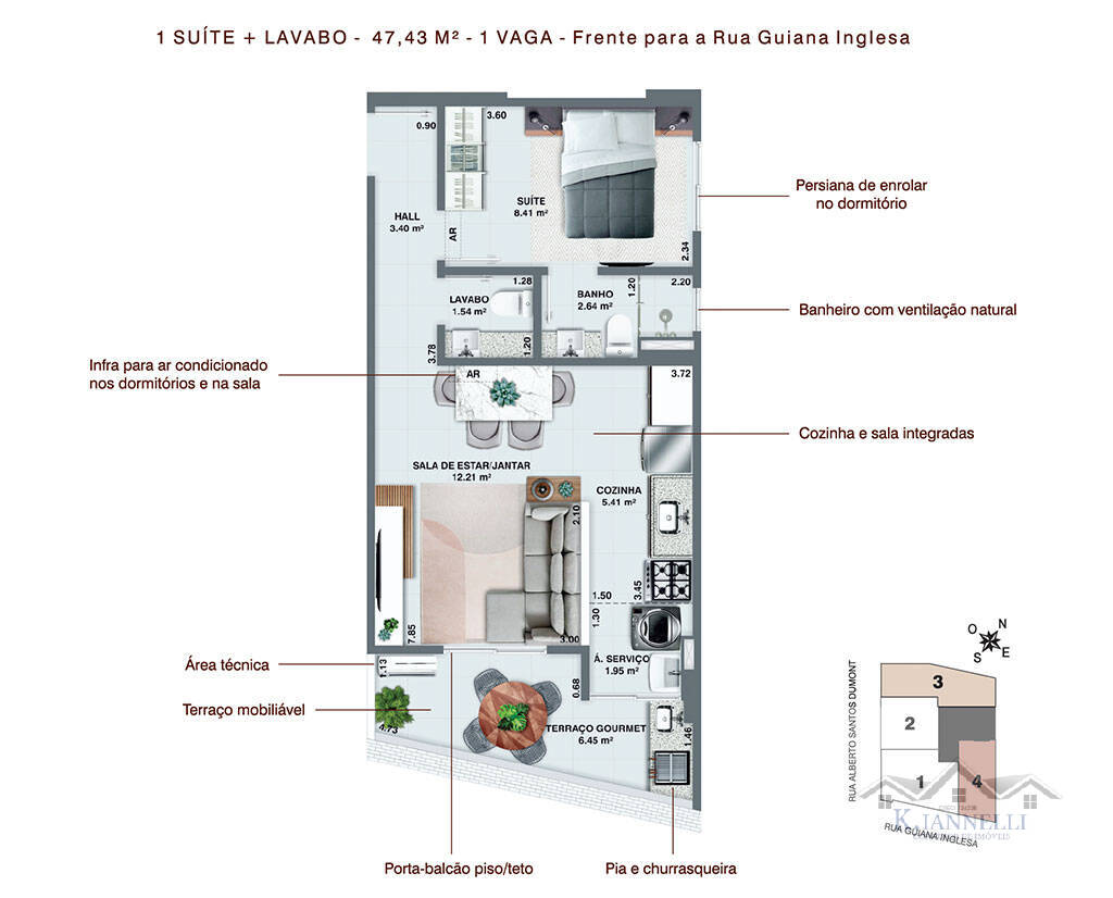 Apartamento à venda com 2 quartos, 68m² - Foto 7