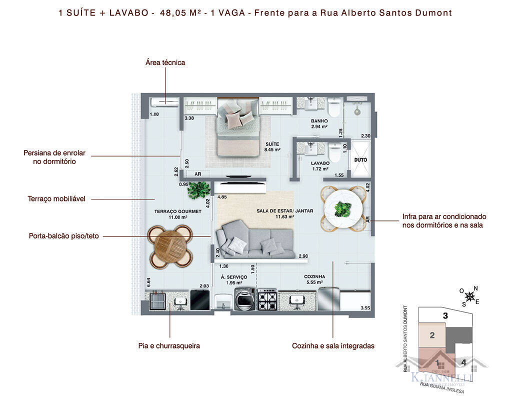 Apartamento à venda com 2 quartos, 68m² - Foto 9