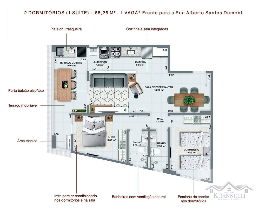 Apartamento à venda com 2 quartos, 68m² - Foto 10